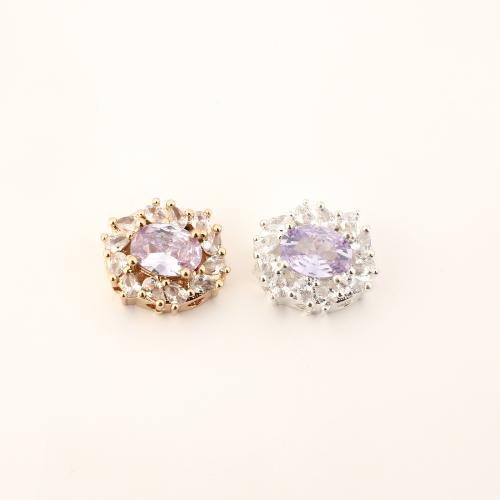 Cubic Zirconia Micro Pave Brass Pendant, DIY & micro pave cubic zirconia, more colors for choice, 14.50x13x6mm, Sold By PC