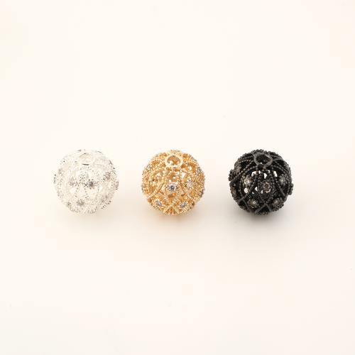 Cubic Zirconia Micro Pave Brass Pendant, DIY & micro pave cubic zirconia & hollow, more colors for choice, 10x10x10mm, Sold By PC