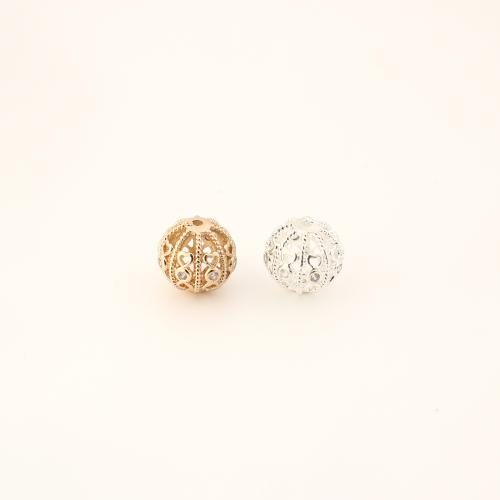 Cubic Zirconia Micro Pave Brass Pendant, DIY & micro pave cubic zirconia & hollow, more colors for choice, 8.50x8.50x8.50mm, Sold By PC