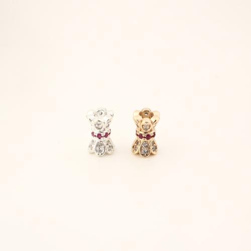 Cubic Zirconia Micro Pave Brass Pendant, DIY & micro pave cubic zirconia, more colors for choice, 9.50x6.50x6.50mm, Sold By PC