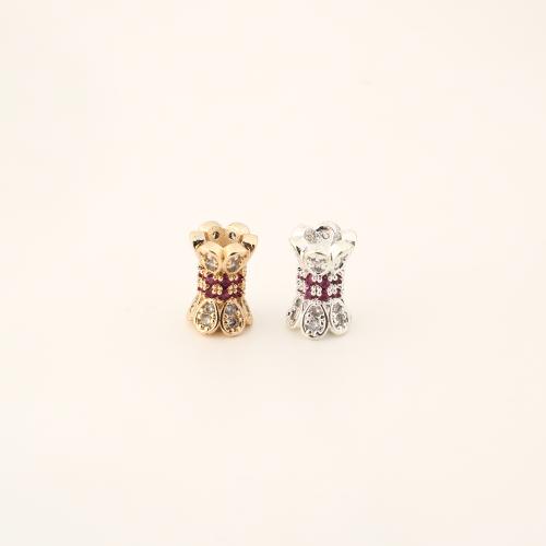 Cubic Zirconia Micro Pave Brass Pendant, DIY & micro pave cubic zirconia, more colors for choice, 10x7x7mm, Sold By PC