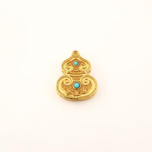 Brass Beads, with Plastic, Calabash, DIY, golden, 18.50x15x4.50mm, Sold By PC