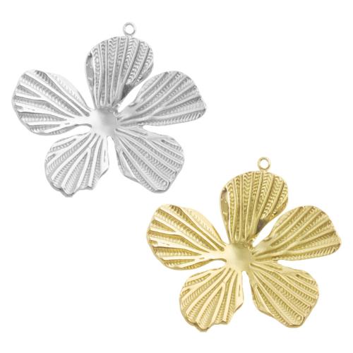 Stainless Steel Flower Pendant, 304 Stainless Steel, plated, DIY, more colors for choice, 10PCs/Bag, Sold By Bag