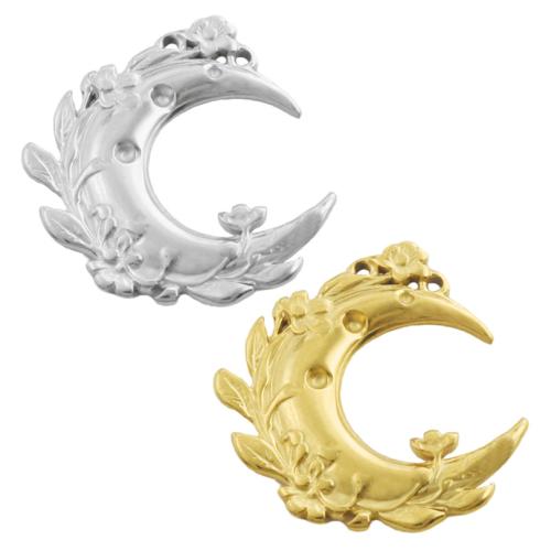Stainless Steel Pendants, 304 Stainless Steel, Moon, plated, DIY, more colors for choice, 10PCs/Bag, Sold By Bag
