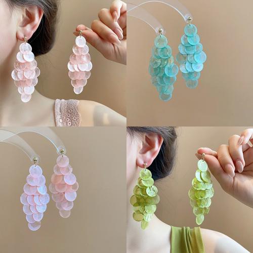 Muschel Ohrringe, Zinklegierung, mit Muschel,  , goldfarben plattiert, Modeschmuck, keine, verkauft von Paar