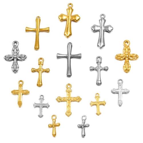 Stainless Steel Cross Pendants, 304 Stainless Steel, plated, DIY, more colors for choice, 100PCs/Bag, Sold By Bag