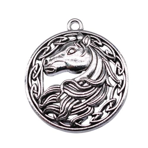 Tibetan Style Animal Pendants, Round, plated, DIY & hollow, 34x30mm, Sold By PC