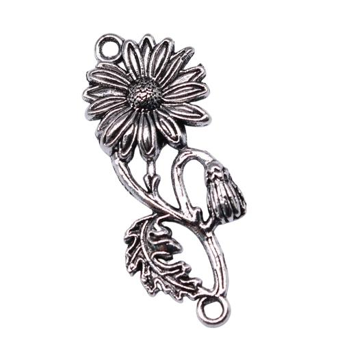 Connecteur en alliage de zinc, fleur, Placage, DIY & creux, 38x15mm, Vendu par PC