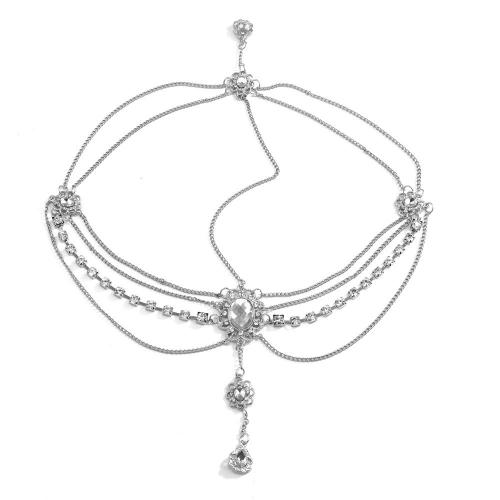 Tibetan Style Head Chain, with Crystal, plated, multilayer & for woman & with rhinestone, more colors for choice, Length:Approx 55 cm, Sold By PC