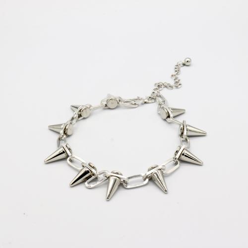 alliage de zinc collier, Placage, with rivet stud & le style de punk & unisexe, plus de couleurs à choisir, Longueur:Environ 17-18 pouce, Vendu par PC