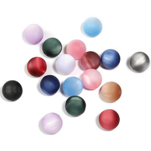 Frosted Acrylic Beads, gold color plated, DIY, more colors for choice, 200PCs/Bag, Sold By Bag