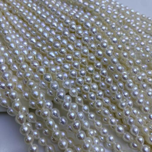 Natural Freshwater Pearl Loose Beads, Teardrop, DIY, white, 4-6mm, Sold Per 38 cm Strand