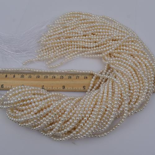 Natürliche Süßwasser, lose Perlen, Natürliche kultivierte Süßwasserperlen, oval, DIY, weiß, 3-4.5mm, verkauft per 37 cm Strang