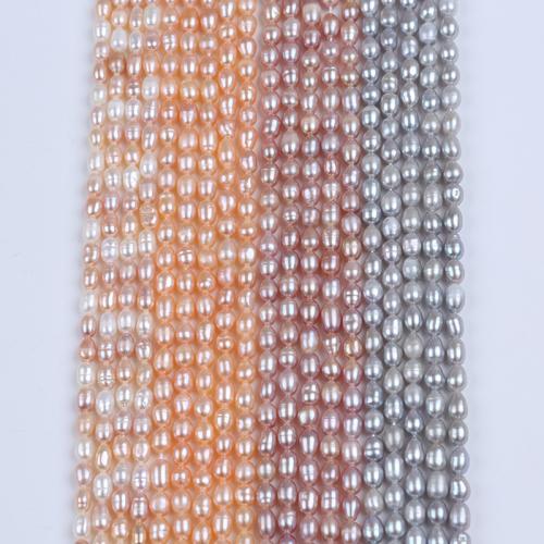 Perles d'eau douce de culture de riz, perle d'eau douce cultivée, DIY, plus de couleurs à choisir, 4-5mm, Vendu par 37 cm brin