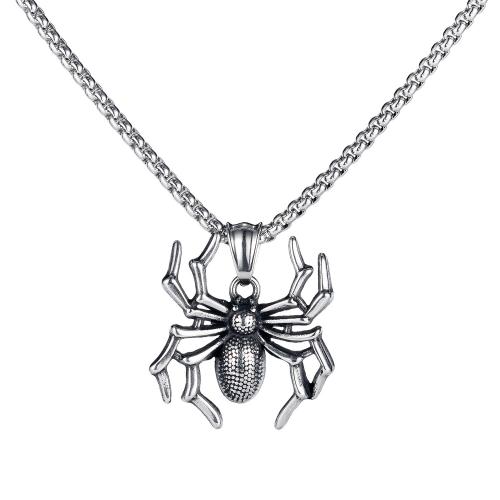 Stainless Steel Jewelry Necklace, 304 Stainless Steel, Spider, plated, fashion jewelry & different styles for choice & for man, original color, Sold By PC