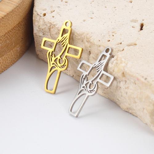 Stainless Steel Cross Pendants, 304 Stainless Steel, plated, DIY & hollow, more colors for choice, 13.05x0.86x20.93mm, Sold By PC