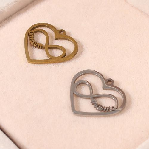 Stainless Steel Heart Pendants, 304 Stainless Steel, plated, DIY & hollow, more colors for choice, 17.69x0.89x15.16mm, Sold By PC