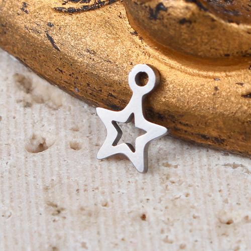 Stainless Steel Pendants, 304 Stainless Steel, Star, silver color plated, DIY & hollow, silver color, 5.64x0.90x7.65mm, Sold By PC