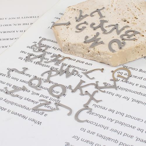 Stainless Steel Letter Pendants, 304 Stainless Steel, Alphabet Letter, silver color plated, DIY, silver color, Sold By PC