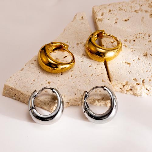 Stainless Steel Huggie Hoop Earring, 304 Stainless Steel, Alphabet Letter, plated, fashion jewelry, more colors for choice, Sold By Pair