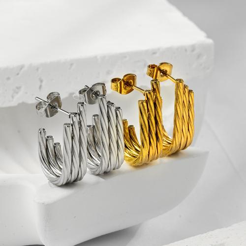 Stainless Steel Stud Earrings, 304 Stainless Steel, plated, fashion jewelry, more colors for choice, Sold By Pair
