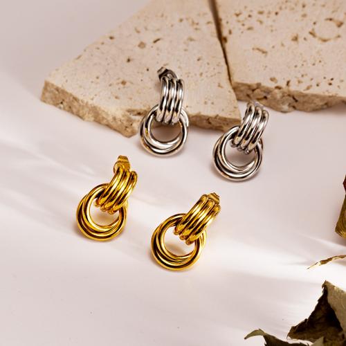 Stainless Steel Drop Earring, 304 Stainless Steel, plated, fashion jewelry, more colors for choice, Sold By Pair