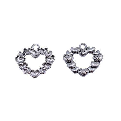 Tibetan Style Heart Pendants, plated, DIY & hollow, Sold By PC