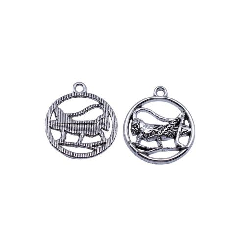 Tibetan Style Animal Pendants, Round, plated, DIY & hollow, Sold By PC