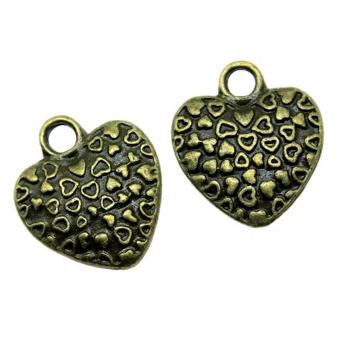 Tibetan Style Heart Pendants, plated, DIY, antique bronze color, Sold By PC