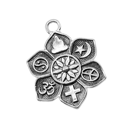Pendentifs en alliage de zinc, fleur, Placage, DIY, Vendu par PC