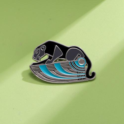 Enamel Brooch, 316 Stainless Steel, Leopard, plated, Unisex, original color, Sold By PC