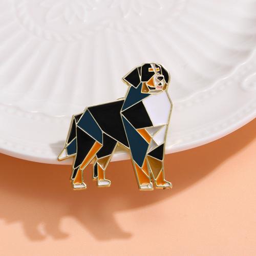 Enamel Brooch, Tibetan Style, Dog, Unisex, golden, Sold By PC