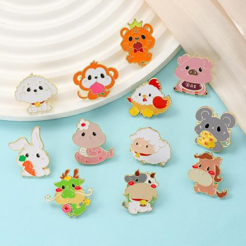 Broche émail, alliage de zinc, animal, unisexe & styles différents pour le choix, doré, Vendu par PC