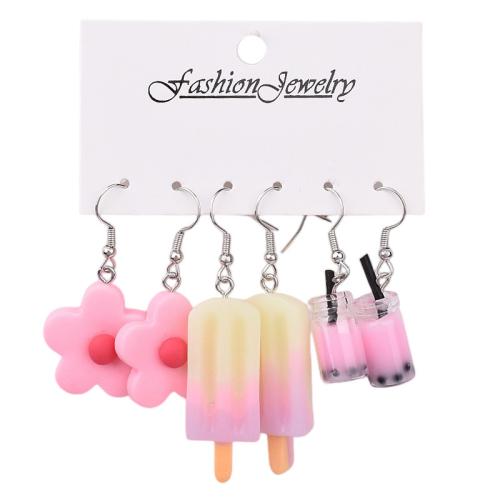 Acrílico Aretes, con aleación de zinc, Joyería & diferentes estilos para la opción & para mujer, earring length 30-65mm, Vendido por Set