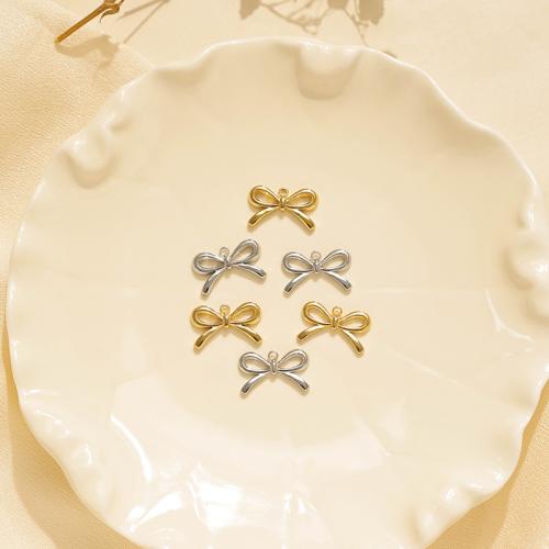 Edelstahl Schmuck Anhänger, 304 Edelstahl, Schleife, goldfarben plattiert, DIY, keine, 10PCs/Tasche, verkauft von Tasche