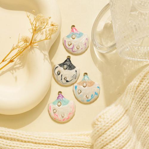 Edelstahl Schmuck Anhänger, 304 Edelstahl, mit Kunststoff Perlen, goldfarben plattiert, DIY & Emaille, keine, 10PCs/Tasche, verkauft von Tasche