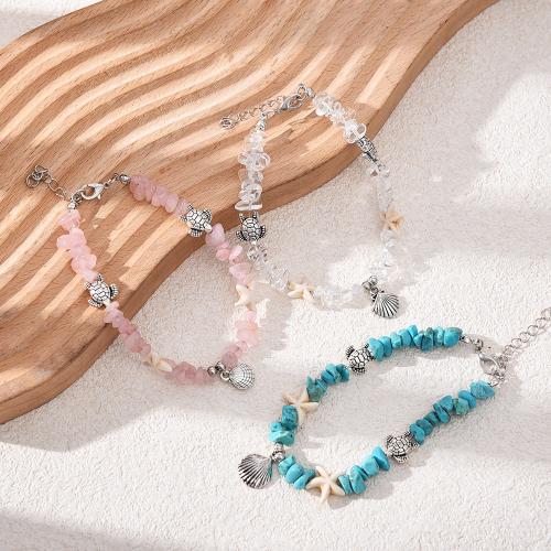 Gemstone Bracelets, Tibetan Style, with Natural Stone & Shell, fashion jewelry & Unisex, more colors for choice, Sold By PC