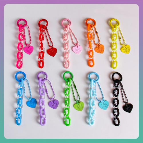 Tibetan Style Key Clasp, with Acrylic, stoving varnish, DIY, more colors for choice, Sold By PC