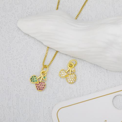 Cubic Zirconia Micro Pave Brass Pendant, plated, DIY & micro pave cubic zirconia, golden, nickel, lead & cadmium free, Sold By PC