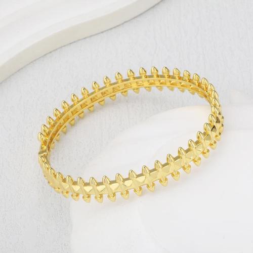 laiton bracelet ordinaire, Placage, bijoux de mode, doré, protéger l'environnement, sans nickel, plomb et cadmium, Vendu par PC