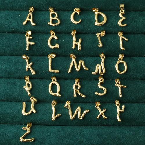 Brass Jewelry Pendants, Alphabet Letter, plated, fashion jewelry, golden, nickel, lead & cadmium free, Sold By PC
