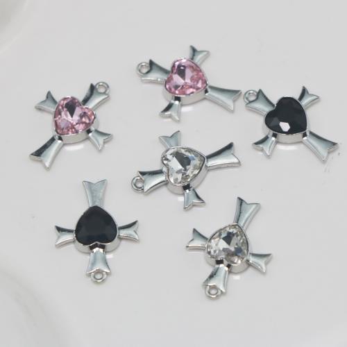 Tibetan Style Rhinestone Pendants, Cross, plated, DIY & with rhinestone, more colors for choice, Sold By PC