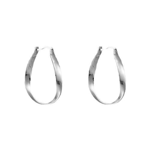 925 Sterling Silver Lever Back Earring, platinum plated, fashion jewelry & for woman, 40mm, Sold By Pair