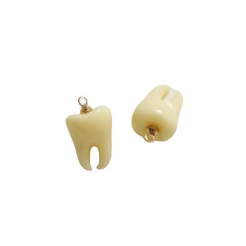 Resin Pendant, Tooth, painted, DIY, 16x10mm, Sold By PC