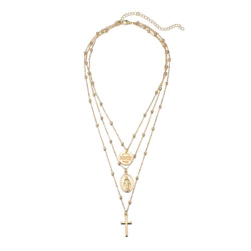 Tibetan Style Necklace, gold color plated, three layers & for woman, Sold By PC