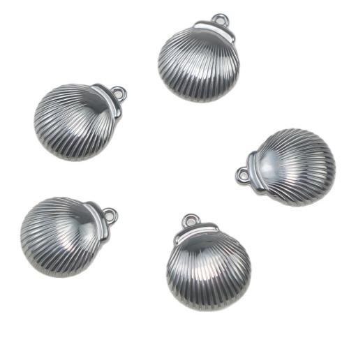 Tibetan Style Animal Pendants, 304 Stainless Steel, Shell, silver color plated, DIY, silver color, Sold By PC