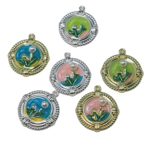 Tibetan Style émail Pendants, alliage de zinc, avec perle de plastique, Placage, DIY, plus de couleurs à choisir, Vendu par PC
