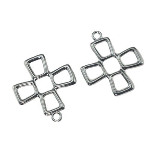 Tibetan Style Cross Pendants, silver color plated, DIY & hollow, silver color, Sold By PC