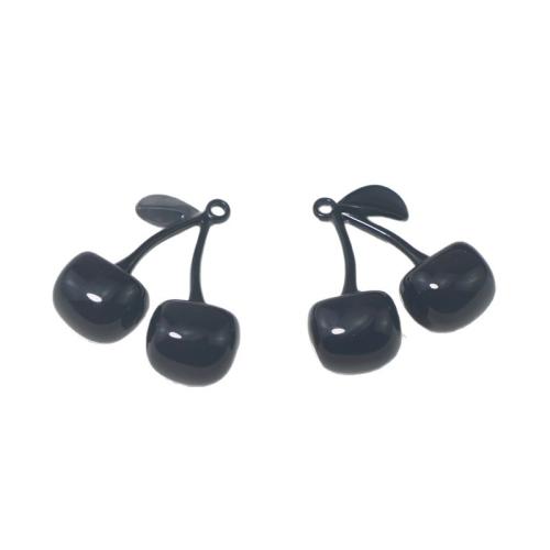 Tibetan Style fruits forme pendentifs, alliage de zinc, cerise, Placage, DIY, noire, Vendu par PC