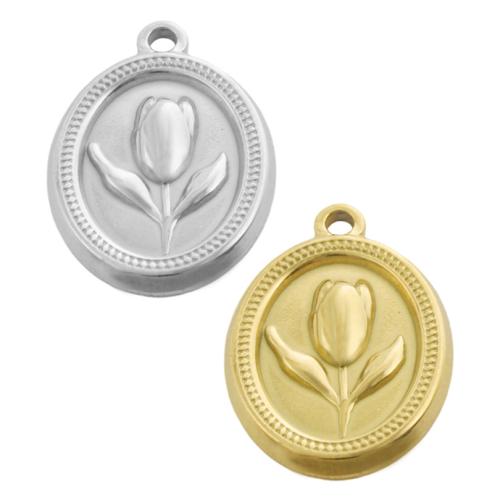 Stainless Steel Flower Pendant, 304 Stainless Steel, plated, DIY, more colors for choice, 10PCs/Bag, Sold By Bag